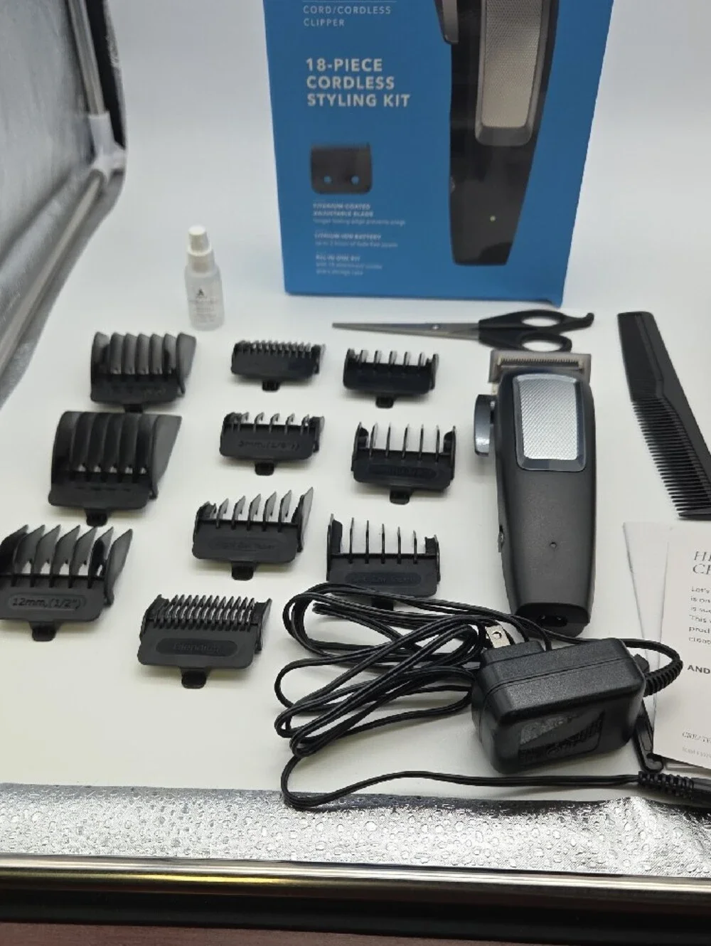 Andis Black and Silver Cord/Cordless Hair Clipper Kit